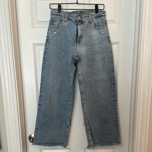 Ag Adriano Goldschmied Blue Straight Leg JeansSaige wide leg crop
